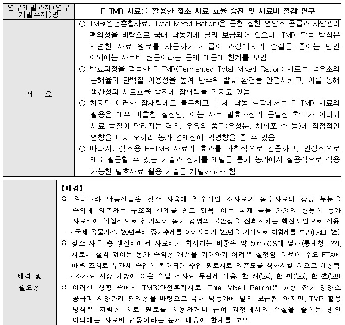 [정부과제제안] F-TMR 사료를 활용한 젖소 사료 효율 증진 및 사료비 절감 연구.jpg