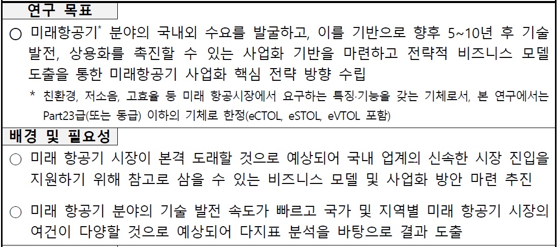 [정부과제제안] 미래항공기 국내외 수요발굴 및 사업화 방안 연구.jpg