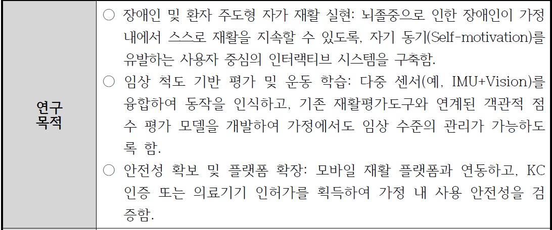 [정부과제제안서] 뇌졸중으로 인한 장애인의 자발적 재활을 위한 센서 기반 운동 학습 평가 및 AI회복 예측 기술의 실사용 환경에서의 중개연구 및 인증.jpg
